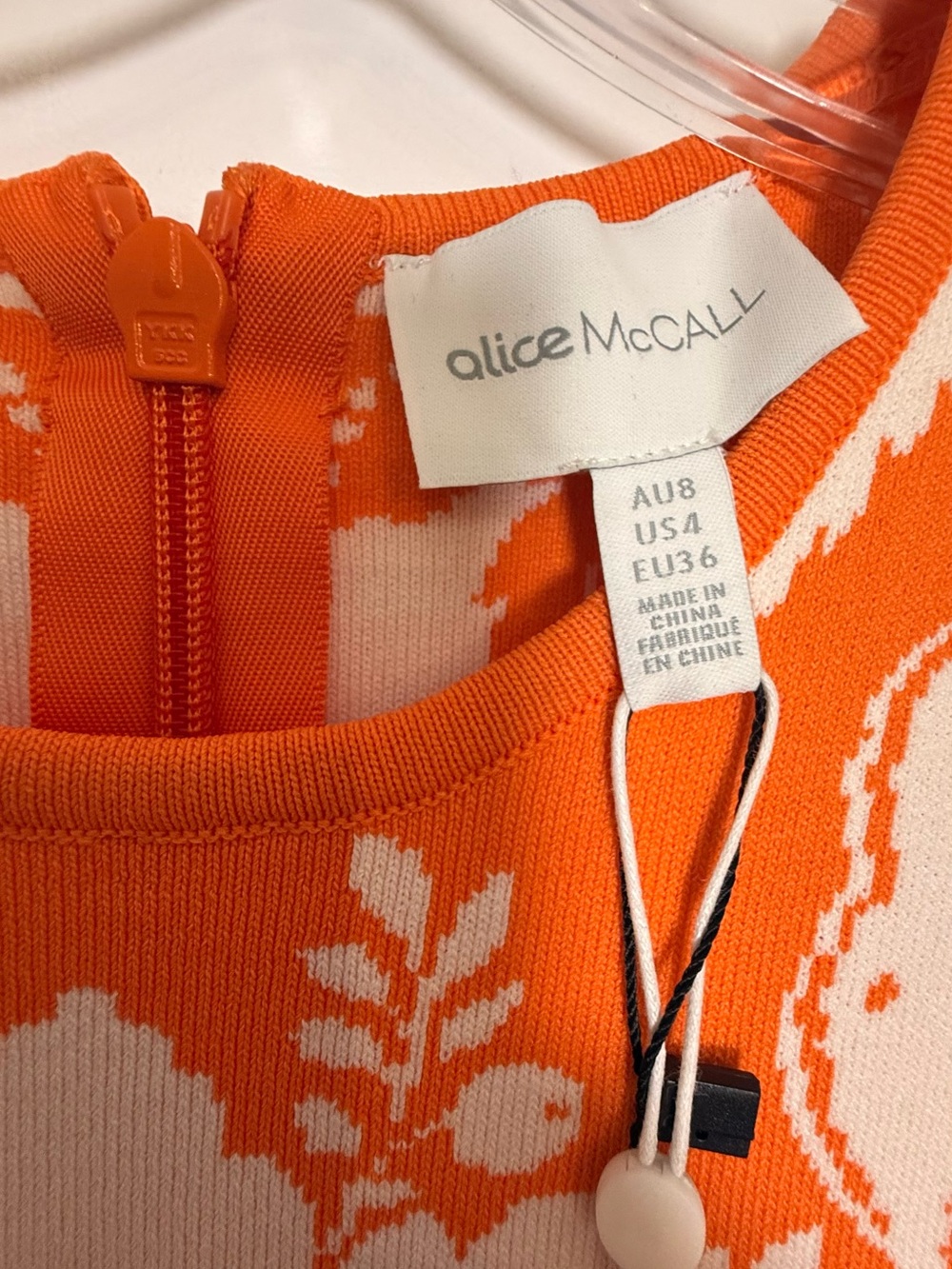 Alice McCall NWT Sittin Pretty Midi Mermaid Style Bold Orange Print US size 4 - Picture 11 of 16
